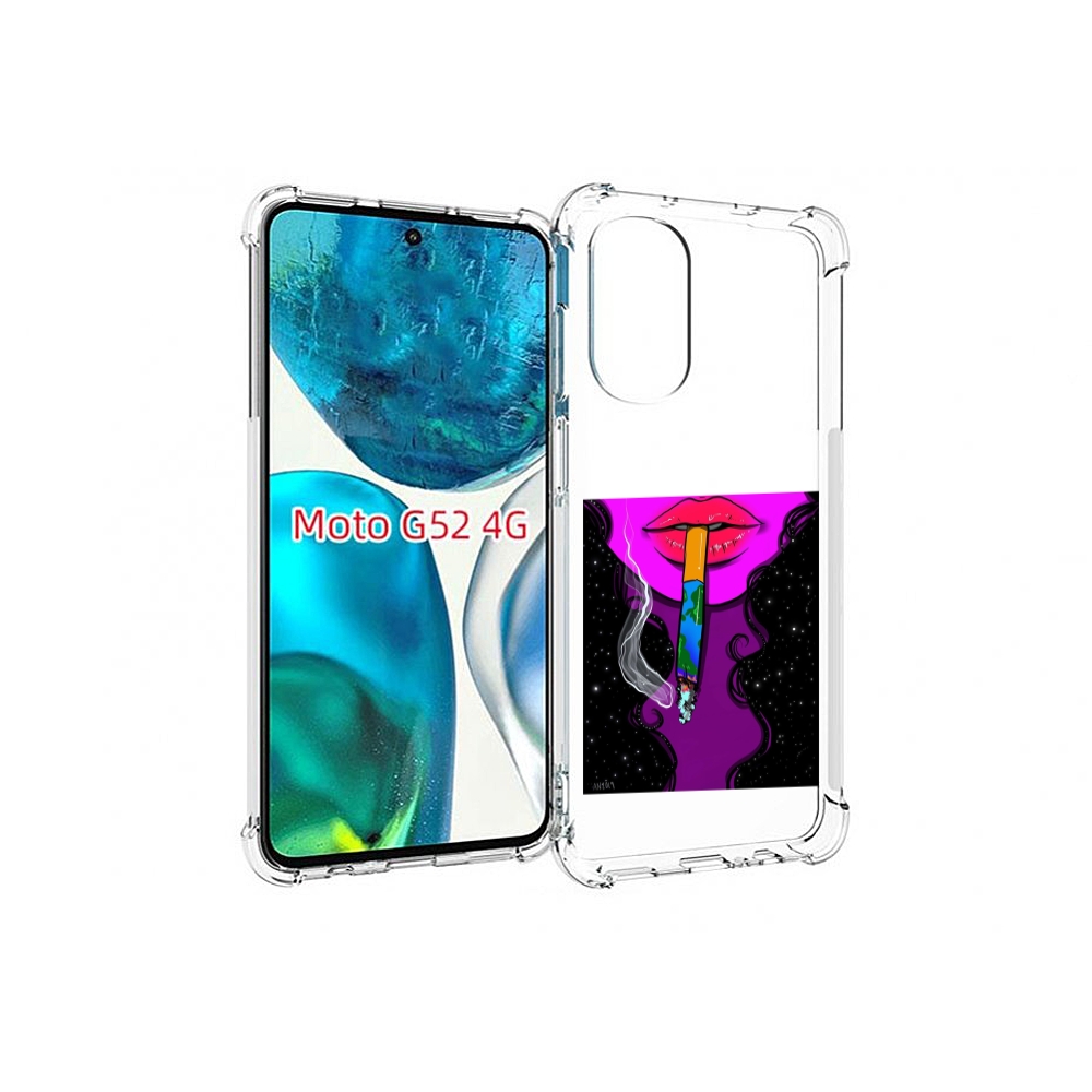 

Чехол MyPads девушка курит землю женский для Motorola Moto G82 / Moto G52, Прозрачный, Tocco