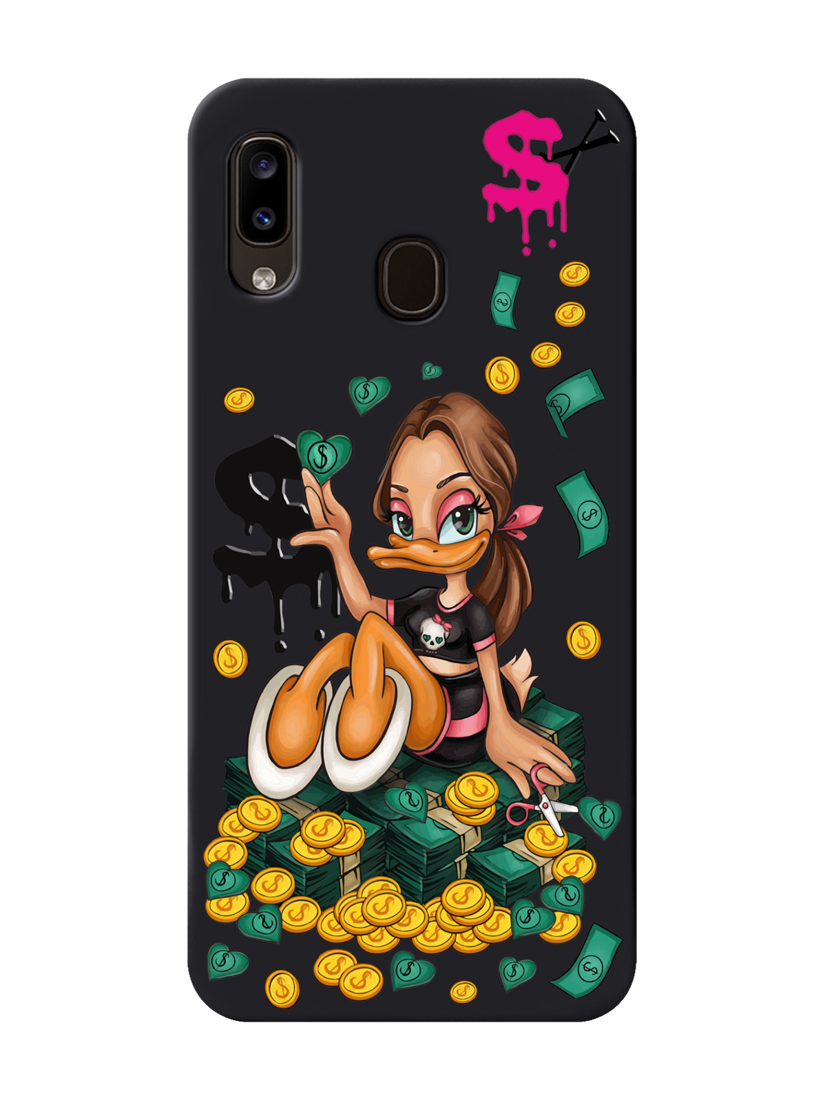 

Чехол MustHaveCase для Samsung Galaxy A30 Уточка Девочка черный, Черный;желтый;зеленый