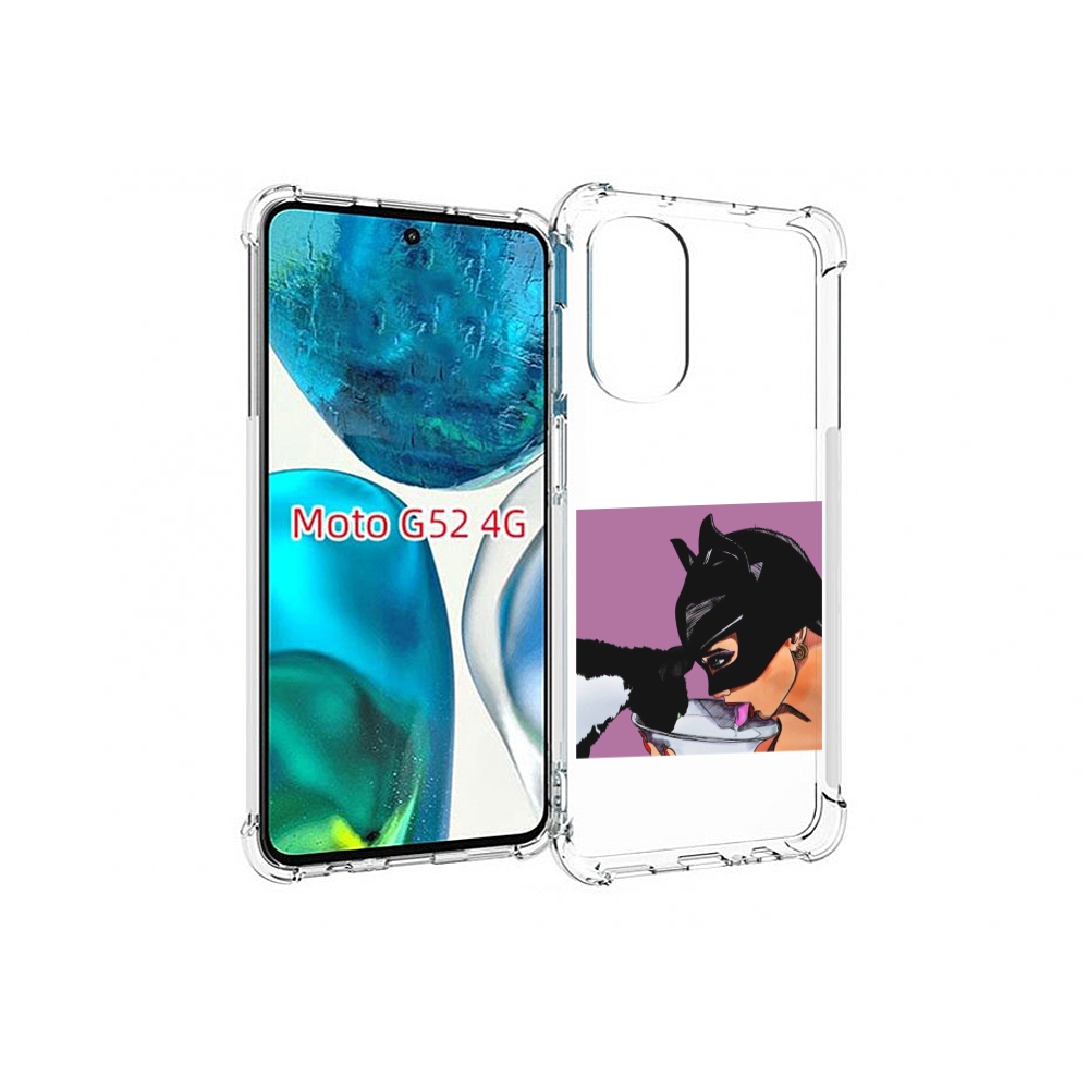 

Чехол MyPads девушка с котом пьют молоко женский для Motorola Moto G82 / Moto G52, Прозрачный, Tocco