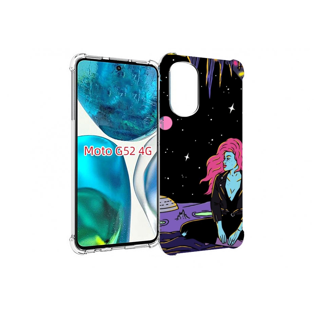 

Чехол MyPads девушка с красными волосами в космосе женский для Motorola Moto G82, Прозрачный, Tocco