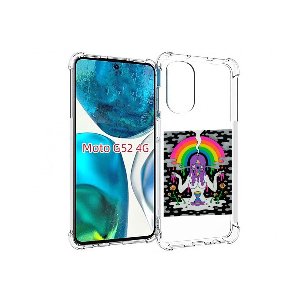 

Чехол MyPads девушка с радугой абстракция женский для Motorola Moto G82 / Moto G52, Прозрачный, Tocco