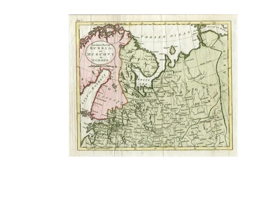 

Старинная карта Северная часть России или Московии в Европе, 1790-е гг, Предмет,19819