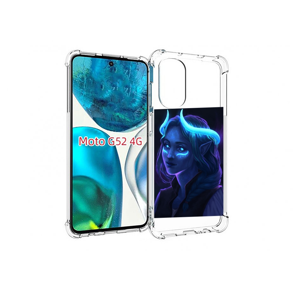 

Чехол MyPads девушка синяя ледяная женский для Motorola Moto G82 / Moto G52, Прозрачный, Tocco