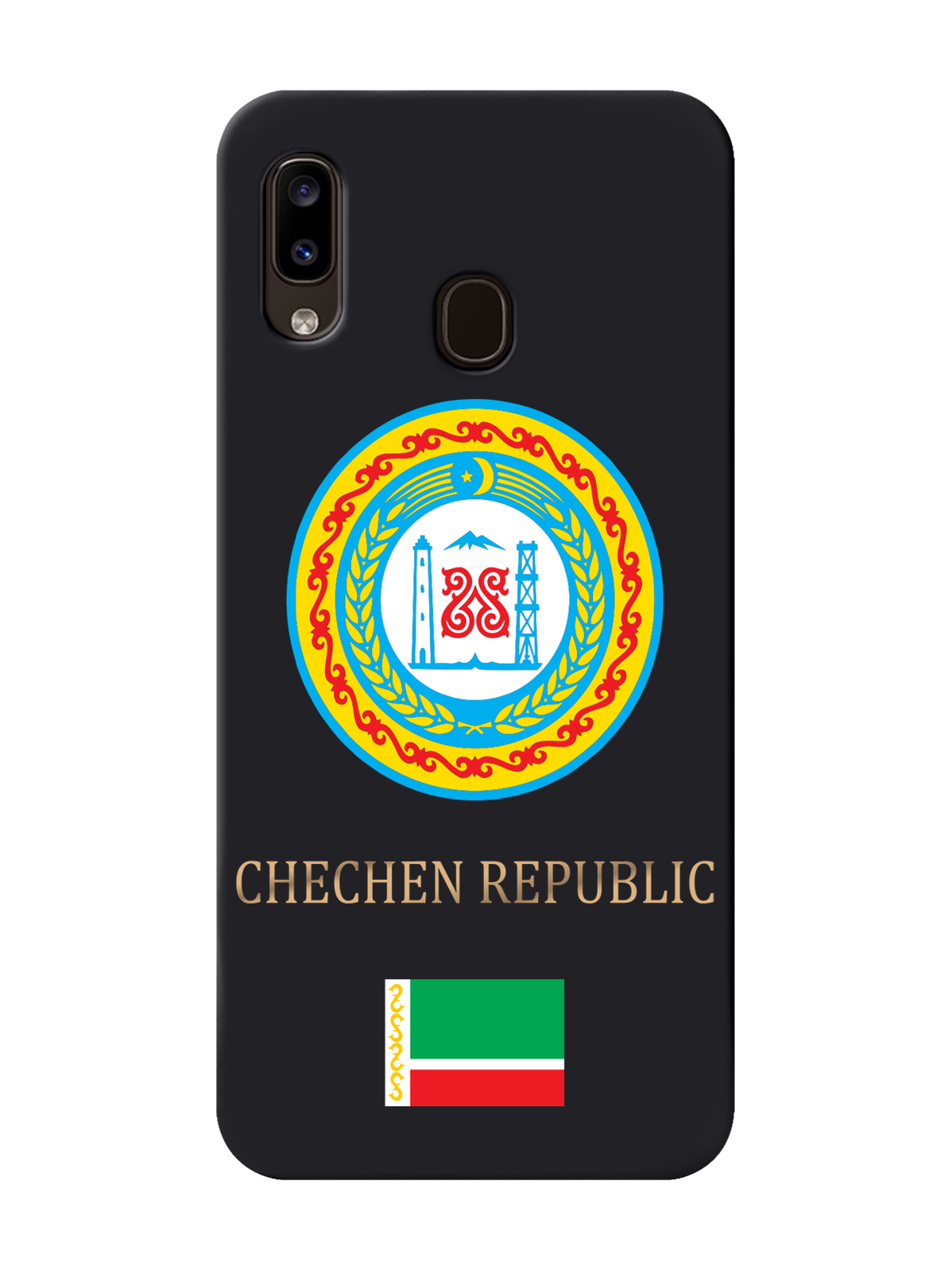 

Чехол SignumCase для Samsung Galaxy A30 Герб Чечни черный, Разноцветный