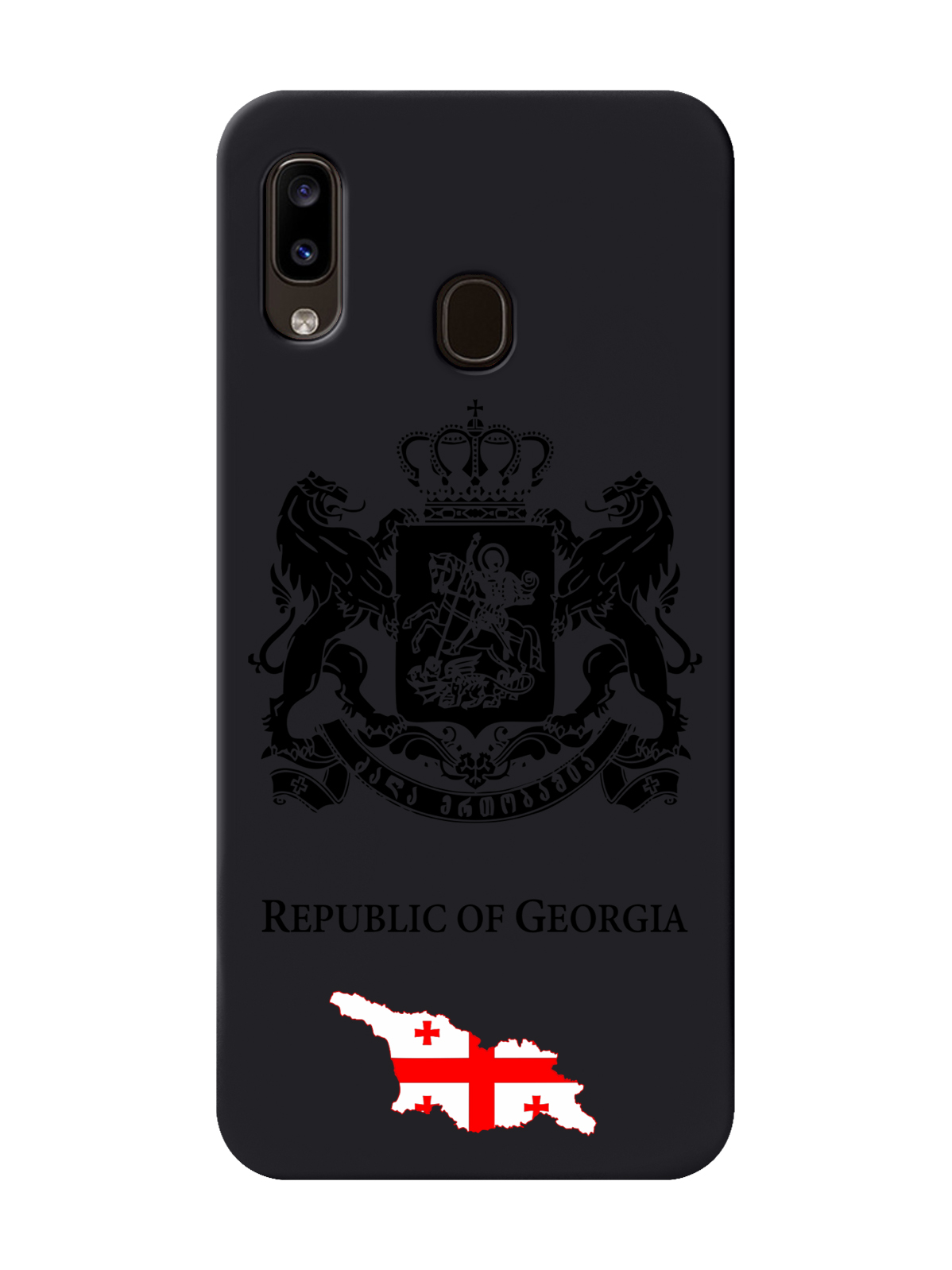 фото Чехол signumcase для samsung galaxy a30 черный лаковый герб грузии черный