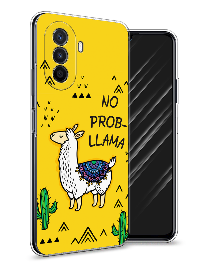 

Чехол Awog на Huawei Nova Y70 "No probLLama", Разноцветный, 6109150-2