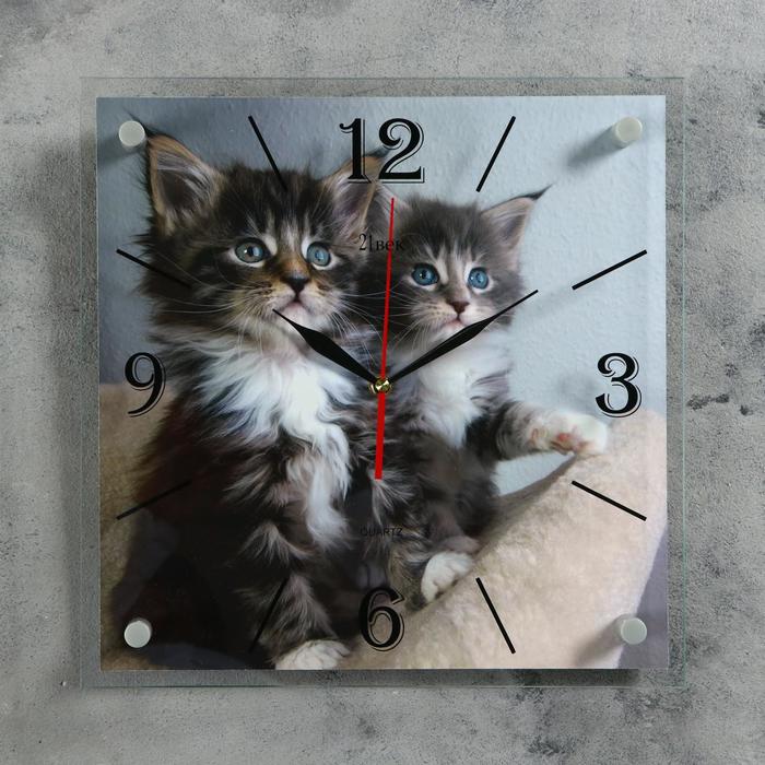 

Часы настенные, серия: Животный мир, "Котята", плавный ход, 35 х 35 см