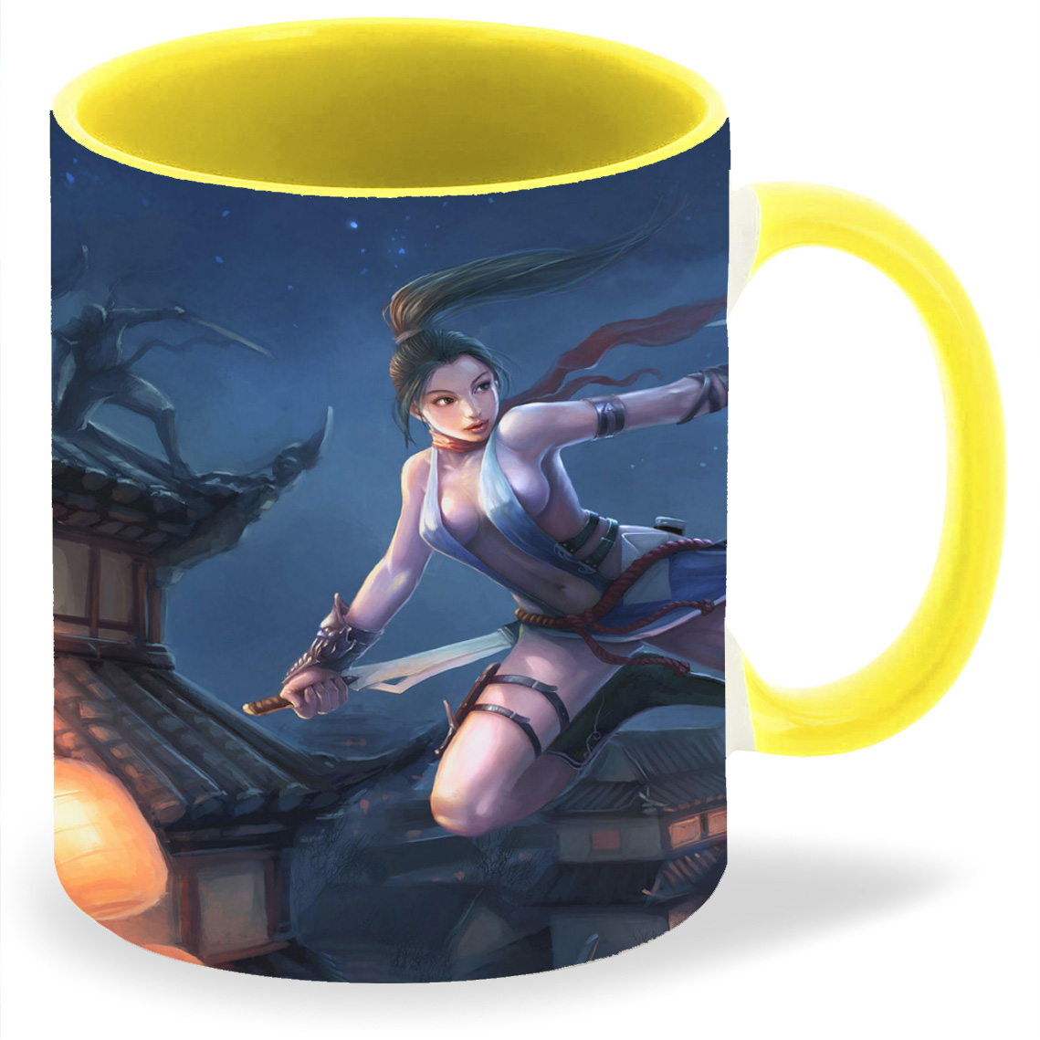 

Кружка CoolPodarok dragonsoul Девушка с клинком Луна Ночной город