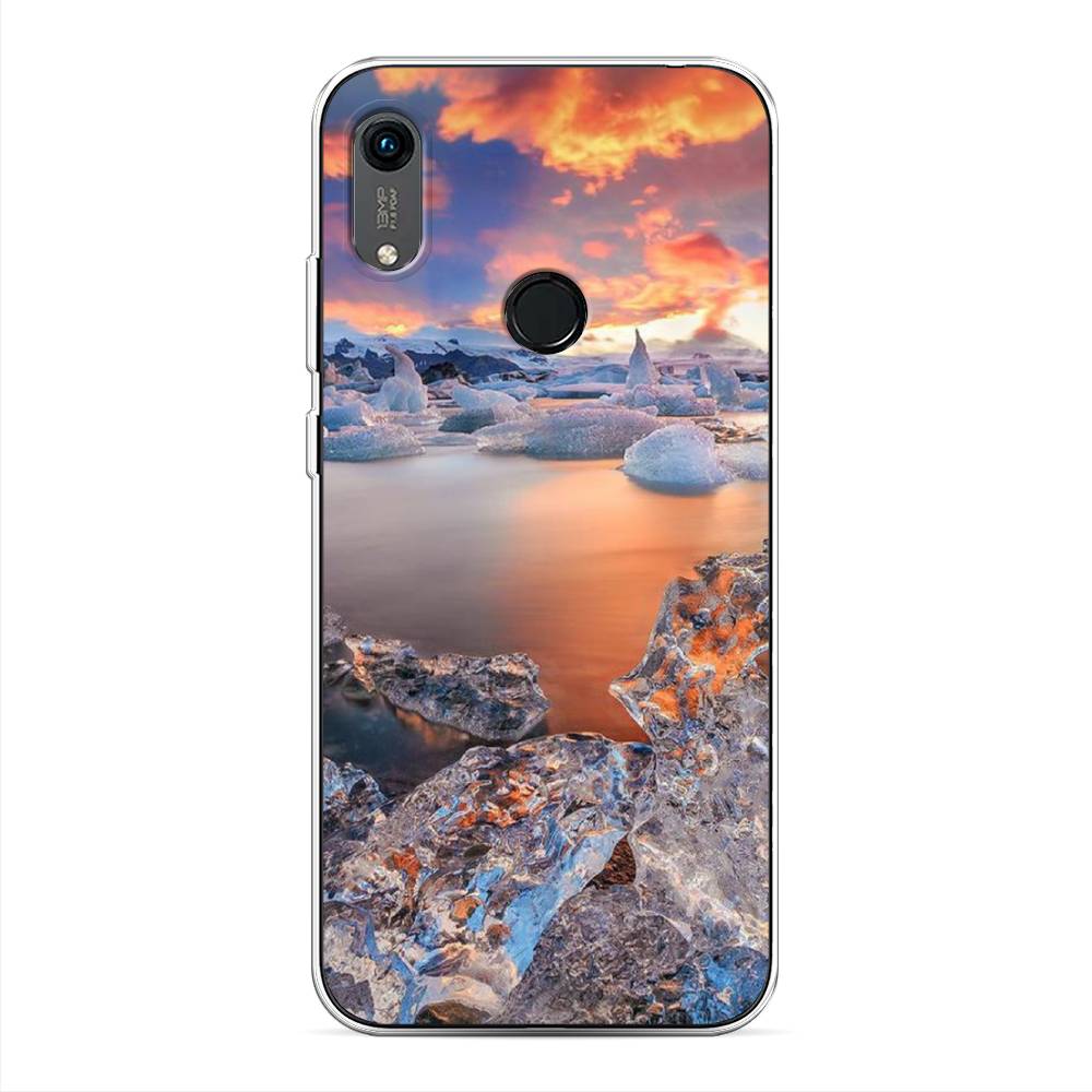 

Чехол на Huawei Y6 2019 "Ледники", Синий;оранжевый, 611550-2