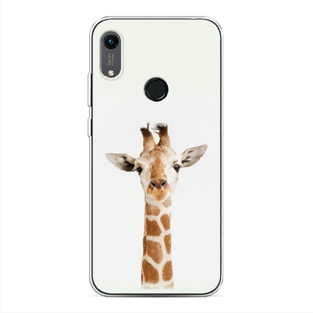 

Чехол на Huawei Y6 2019 "Любопытный жираф", Бежевый;коричневый, 611550-1