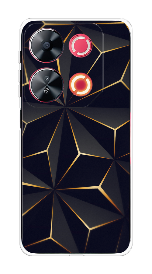 

Чехол на Itel P65 "Черные полигоны", Золотистый;черный, 3202350-1