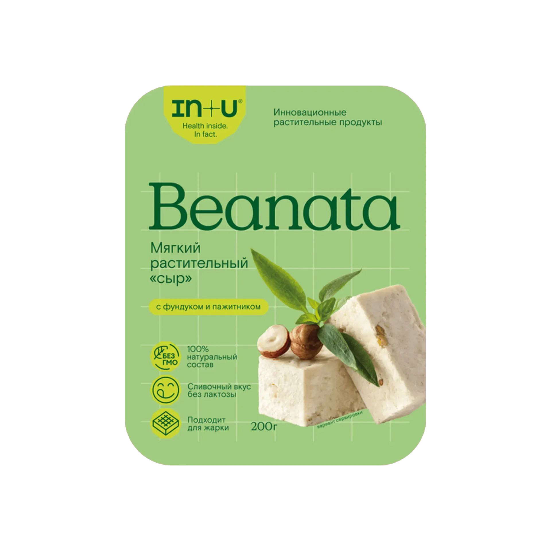 

Растительный аналог сыра IN+U Beanata c фундуком и пажитником 200 г