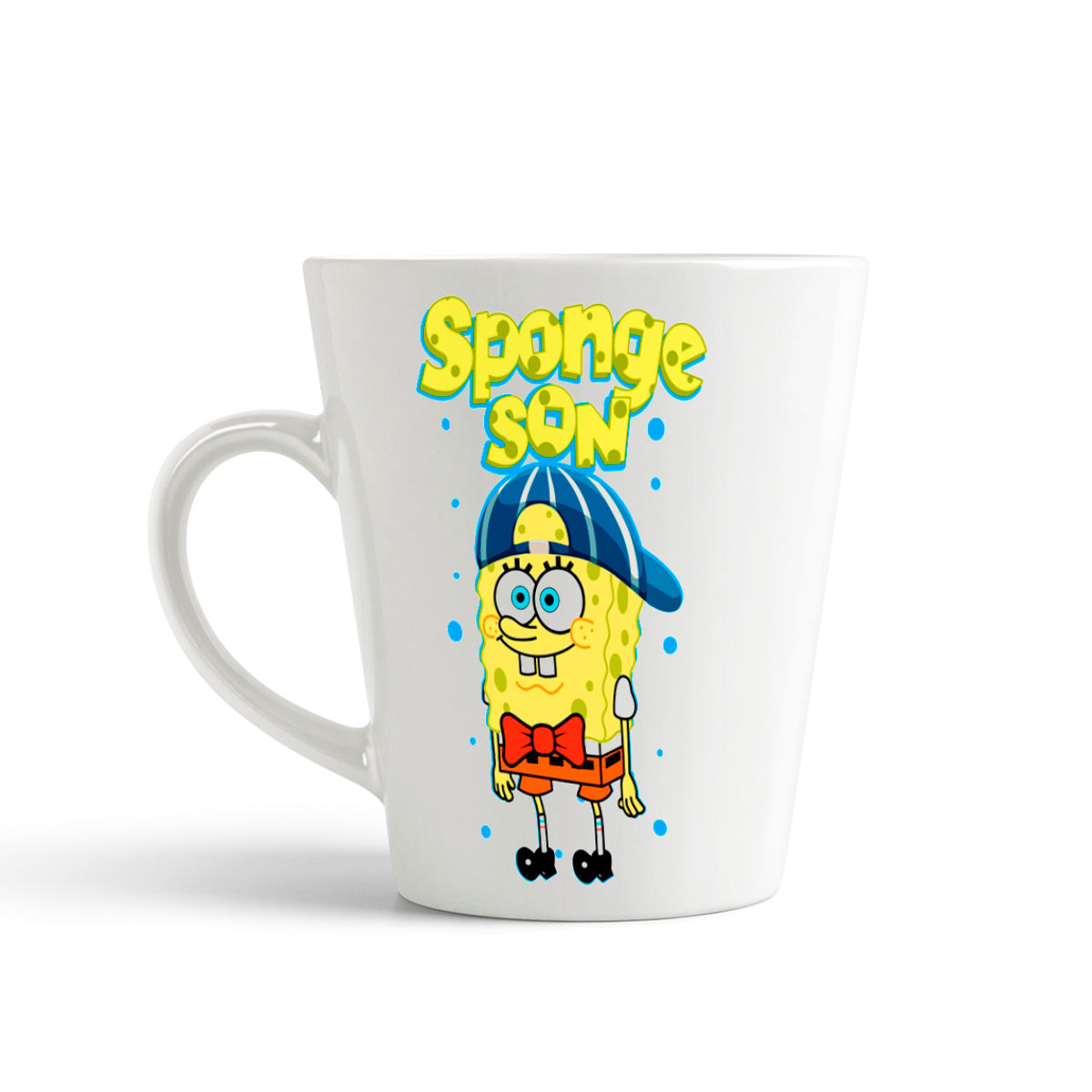 

Конусная кружка CoolPodarok Прикол Семья Sponge son Спэнч Боб сын
