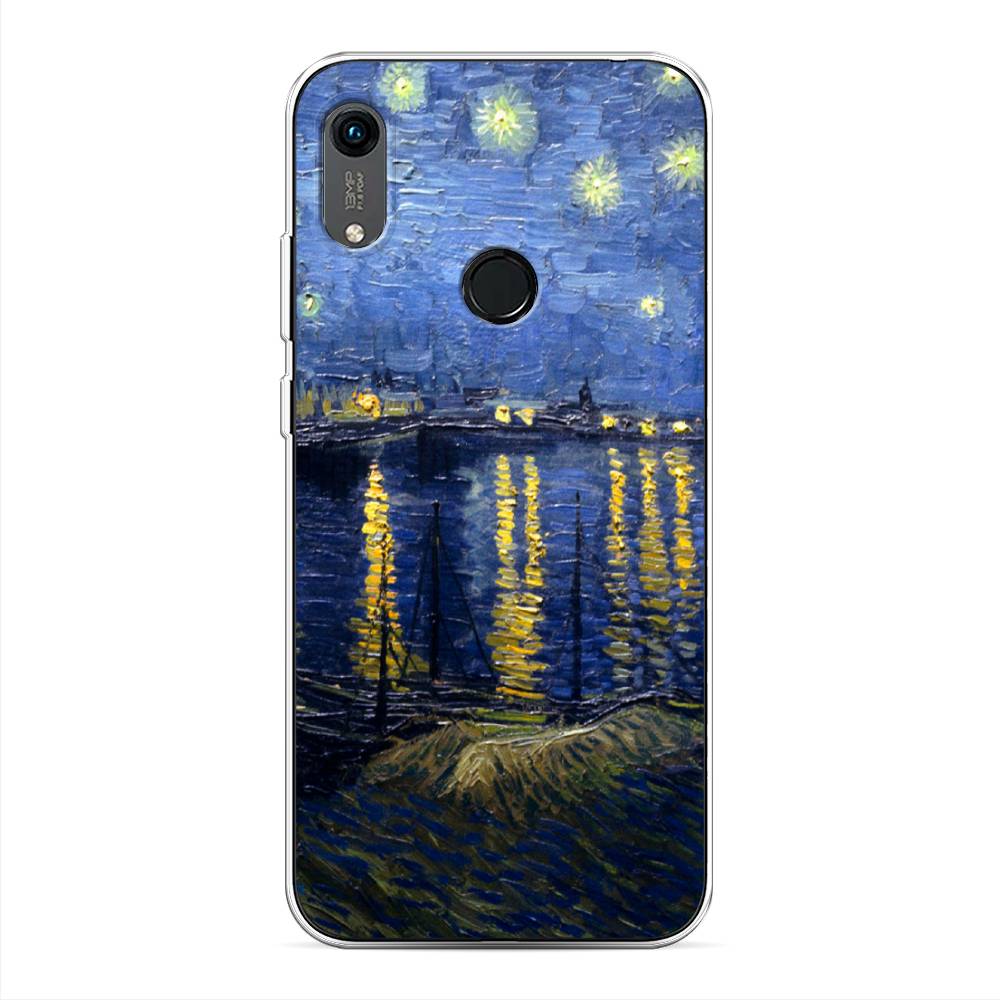 

Чехол на Huawei Y6 2019 "Звездная ночь над Роной", Синий;желтый, 611550-4