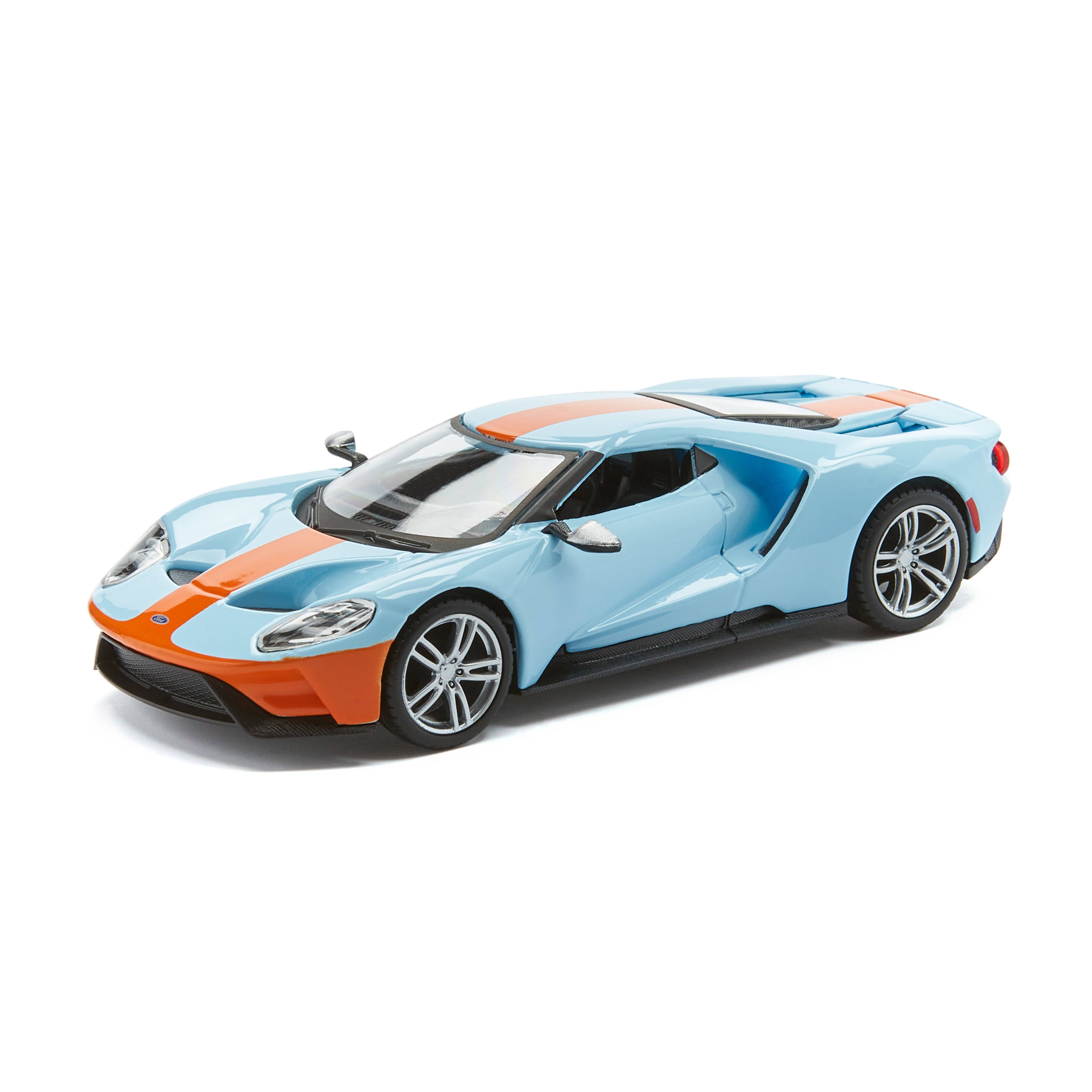 

Bburago Машинка металлическая Ford GT Street fire 2019, 1:32, голубая с оранжевой полоской, 18-43000/16