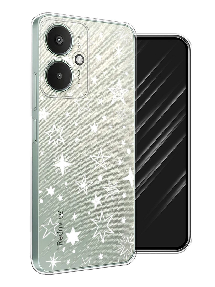 

Чехол Awog на Xiaomi Redmi 13C 5G/Redmi 13R 5G, Poco M6 5G "Звездочки графика белая", Прозрачный;белый, 321350-1