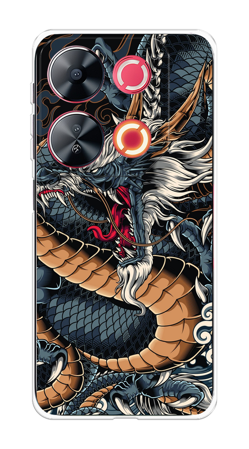 

Чехол на Itel P65 "Japanese Dragon", Коричневый;черный;синий, 3202350-1