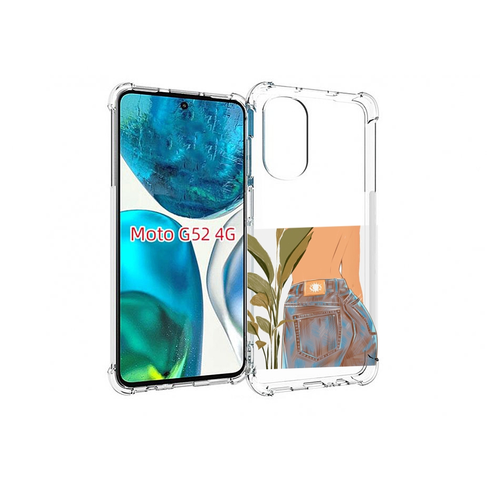 

Чехол MyPads девушка-в-джинсах для Motorola Moto G82 / Moto G52, Прозрачный, Tocco