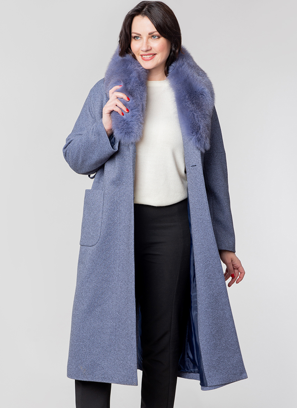 

Пальто женское Каляев 58474 синее 52 RU, 58474