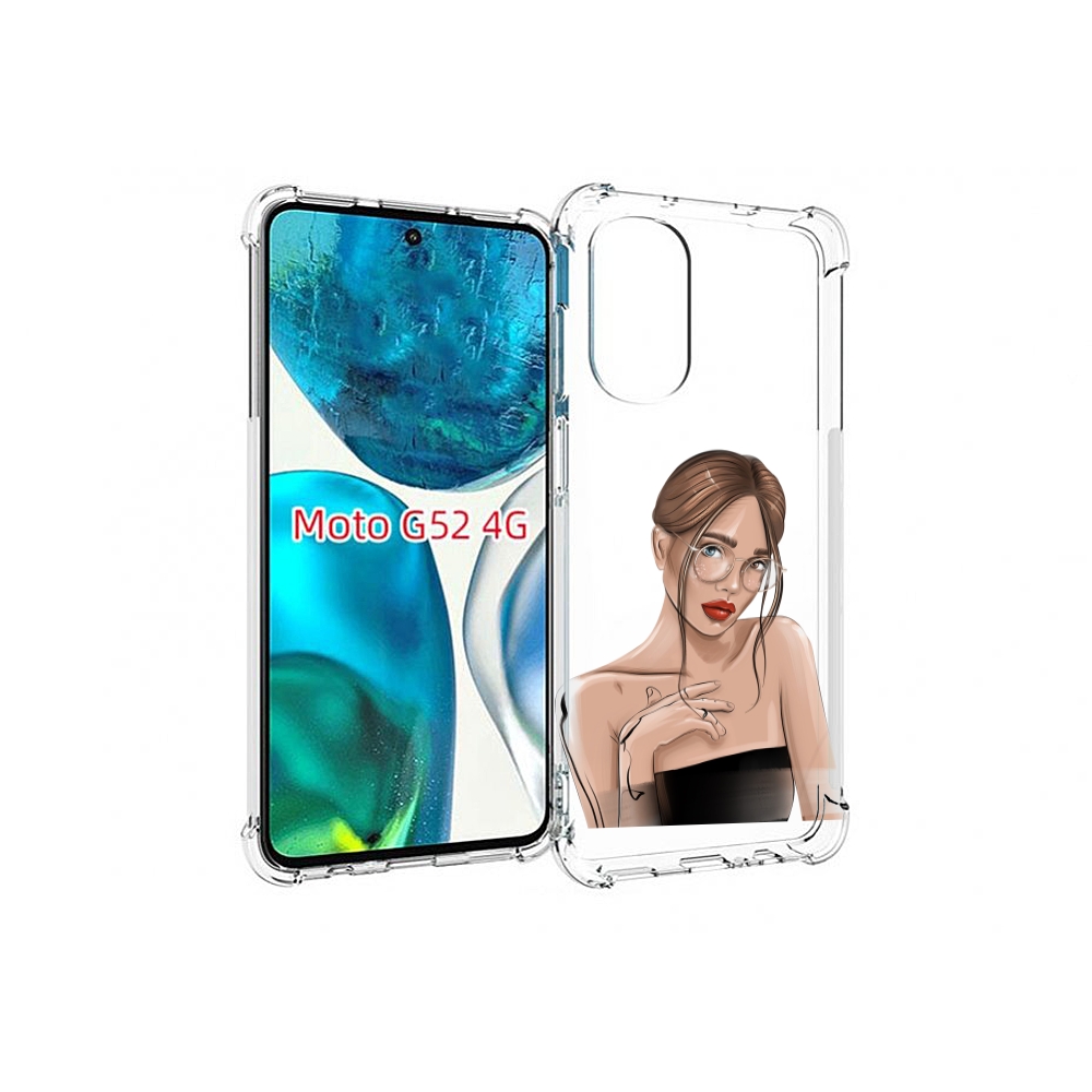Чехол MyPads девушка-в-очках-с-красивыми-глазами женский для Motorola Moto G82 / Moto G52