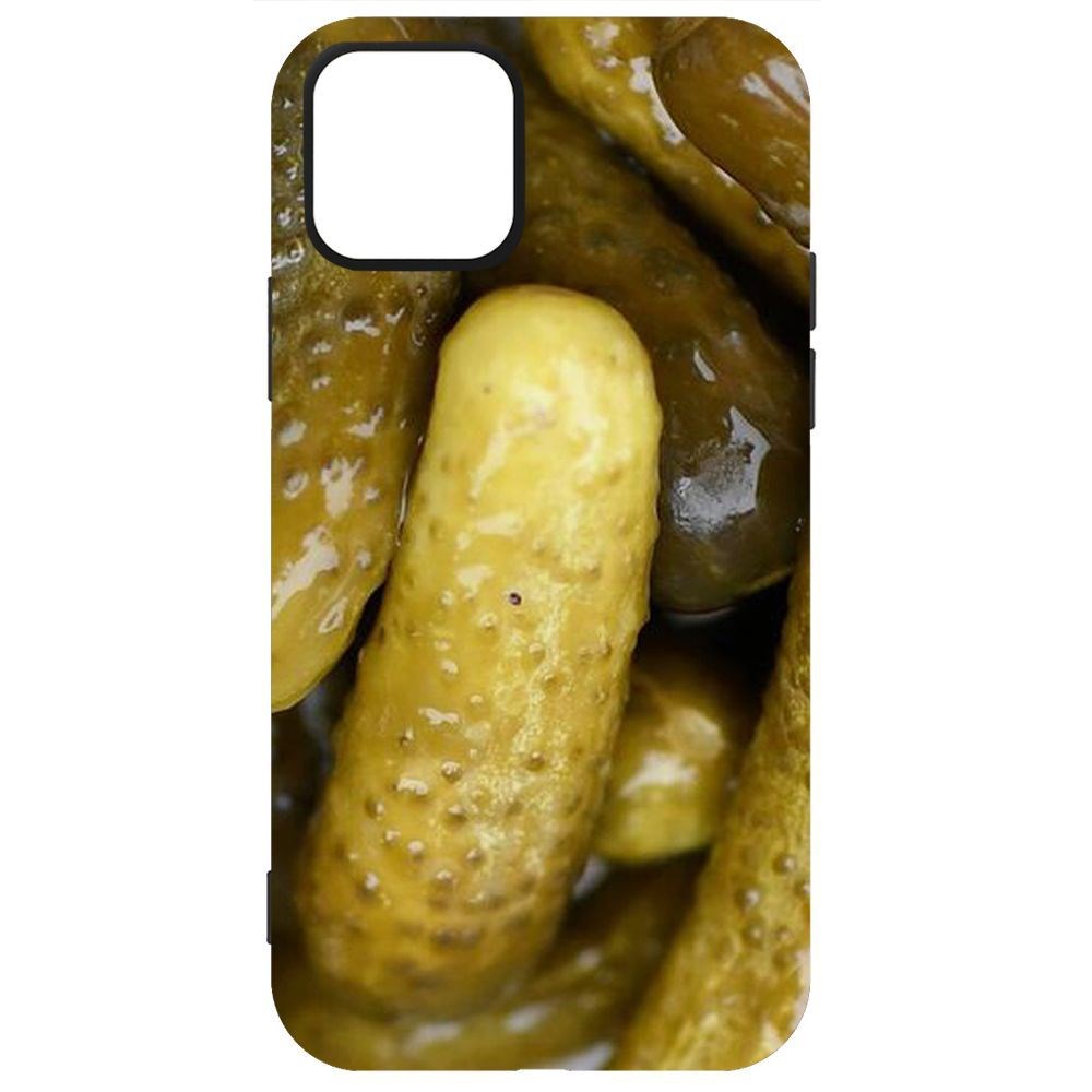 

Чехол-накладка Krutoff Soft Case Огурчики для iPhone 12 Pro Max, Черный