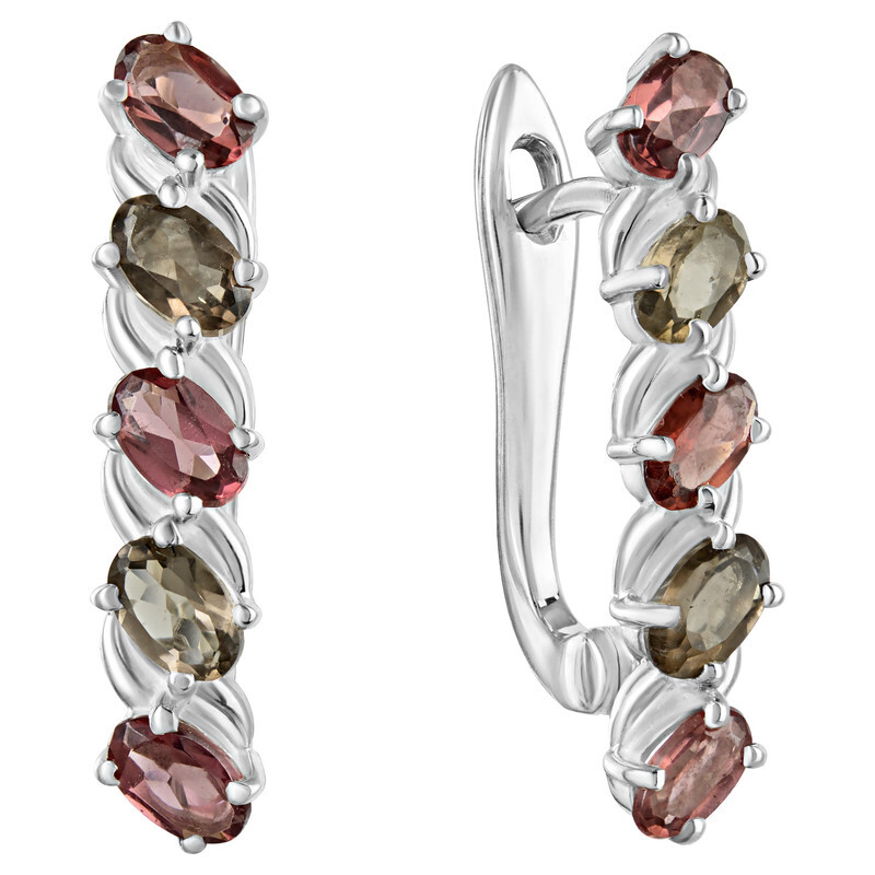 

Серьги из серебра с гранатом, раухтопазом LAZURIT-ONLINE 8025WR, 8025WR