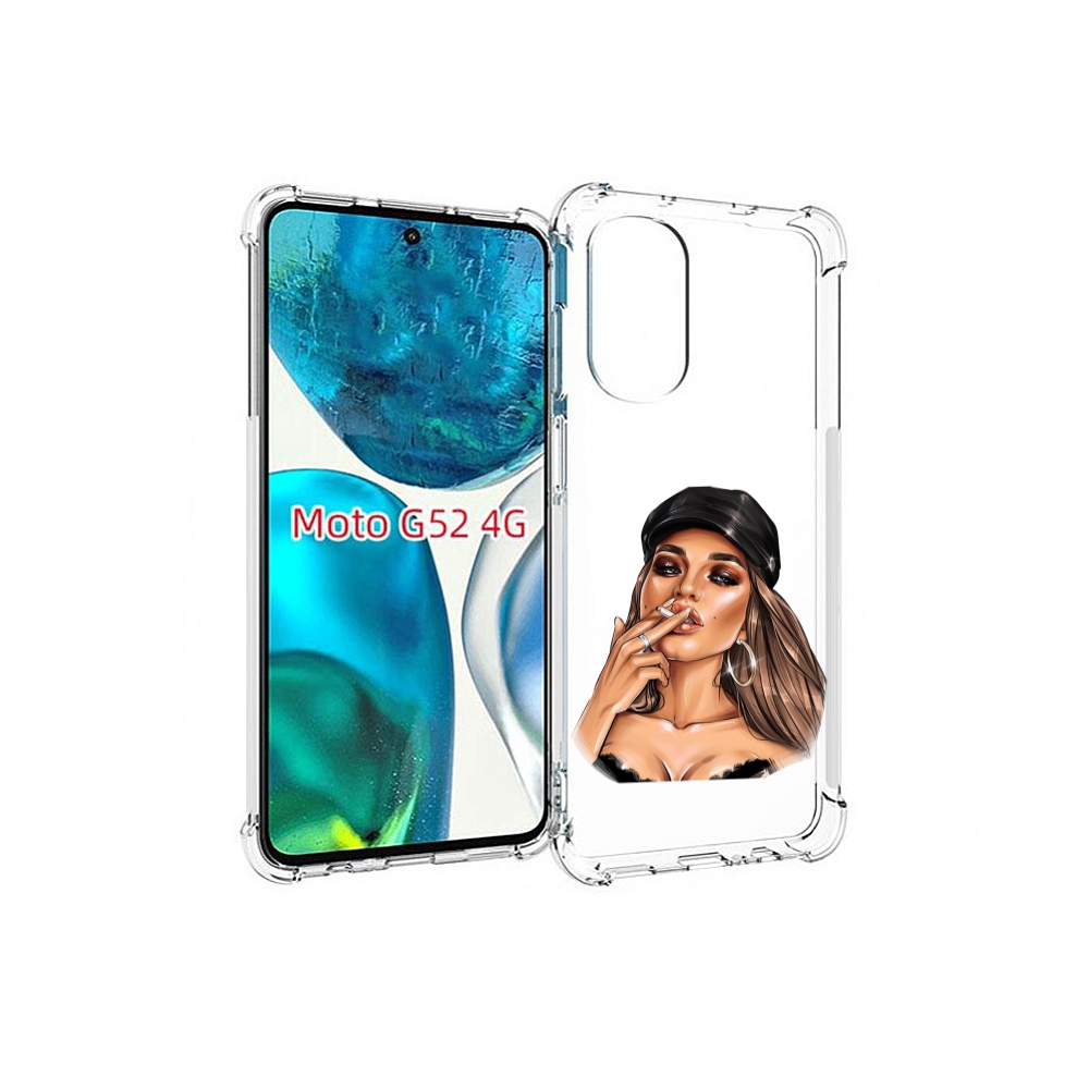 

Чехол MyPads девушка-в-шапке-с-сигаретой для Motorola Moto G82 / Moto G52, Прозрачный, Tocco