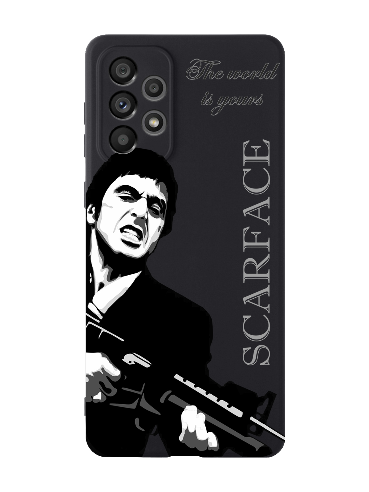 

Чехол MustHaveCase для Samsung Galaxy A73 Scarface Tony Montana Лицо со шрамом черный, Серый;черный