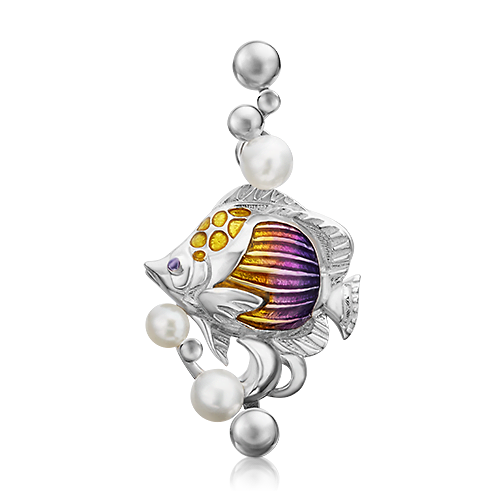 

Брошь из серебра с эмалью/жемчугом PLATINA jewelry 04-0257-00-301-0200-68_0, 04-0257-00-301-0200-68_0