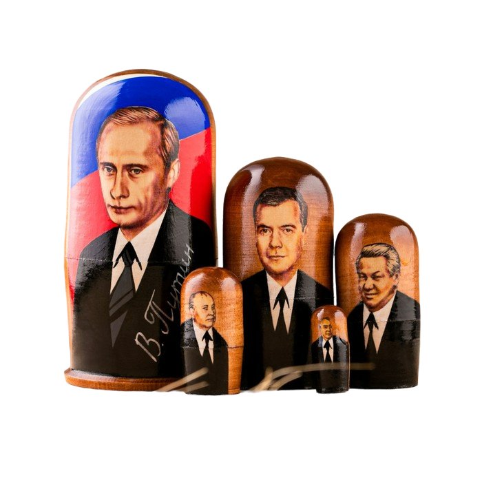 

Матрешка "Путин триколор", 5 кукол, 10 см