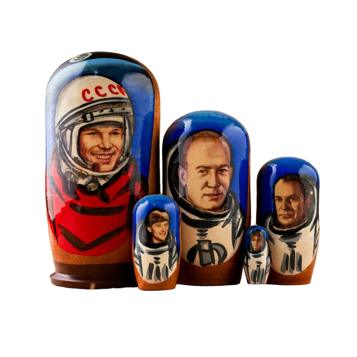

Матрешка "Космонавты" 5 кукол