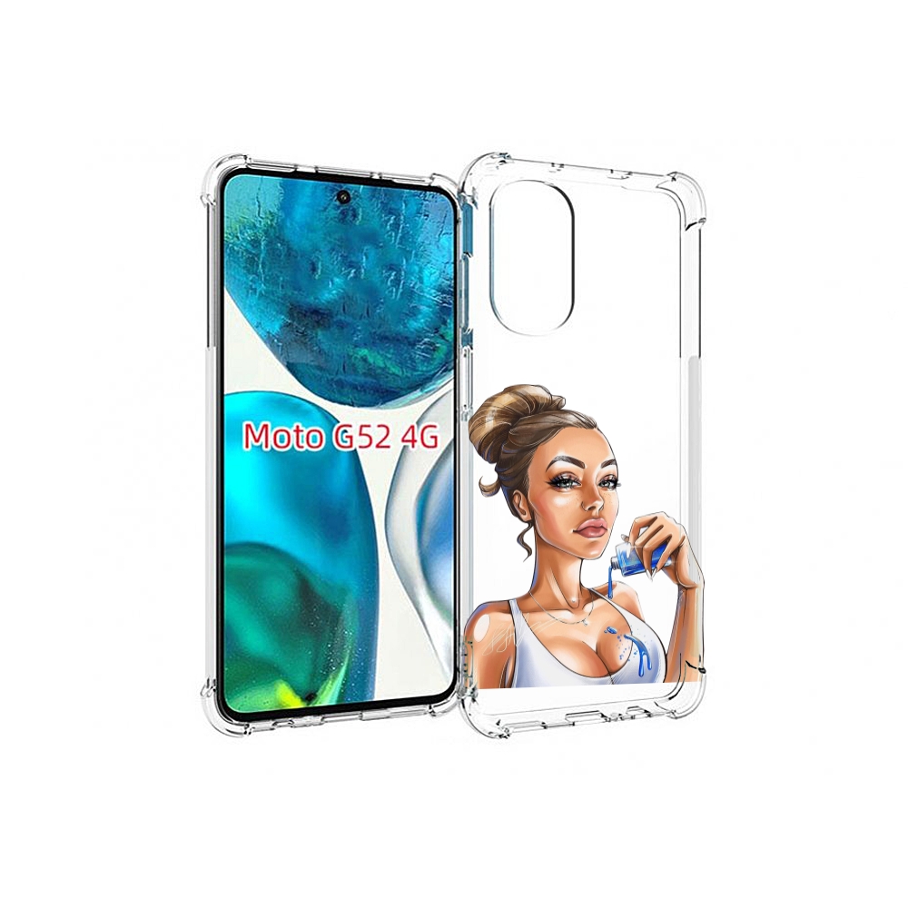 

Чехол MyPads девушка-пролила-краску женский для Motorola Moto G82 / Moto G52, Прозрачный, Tocco