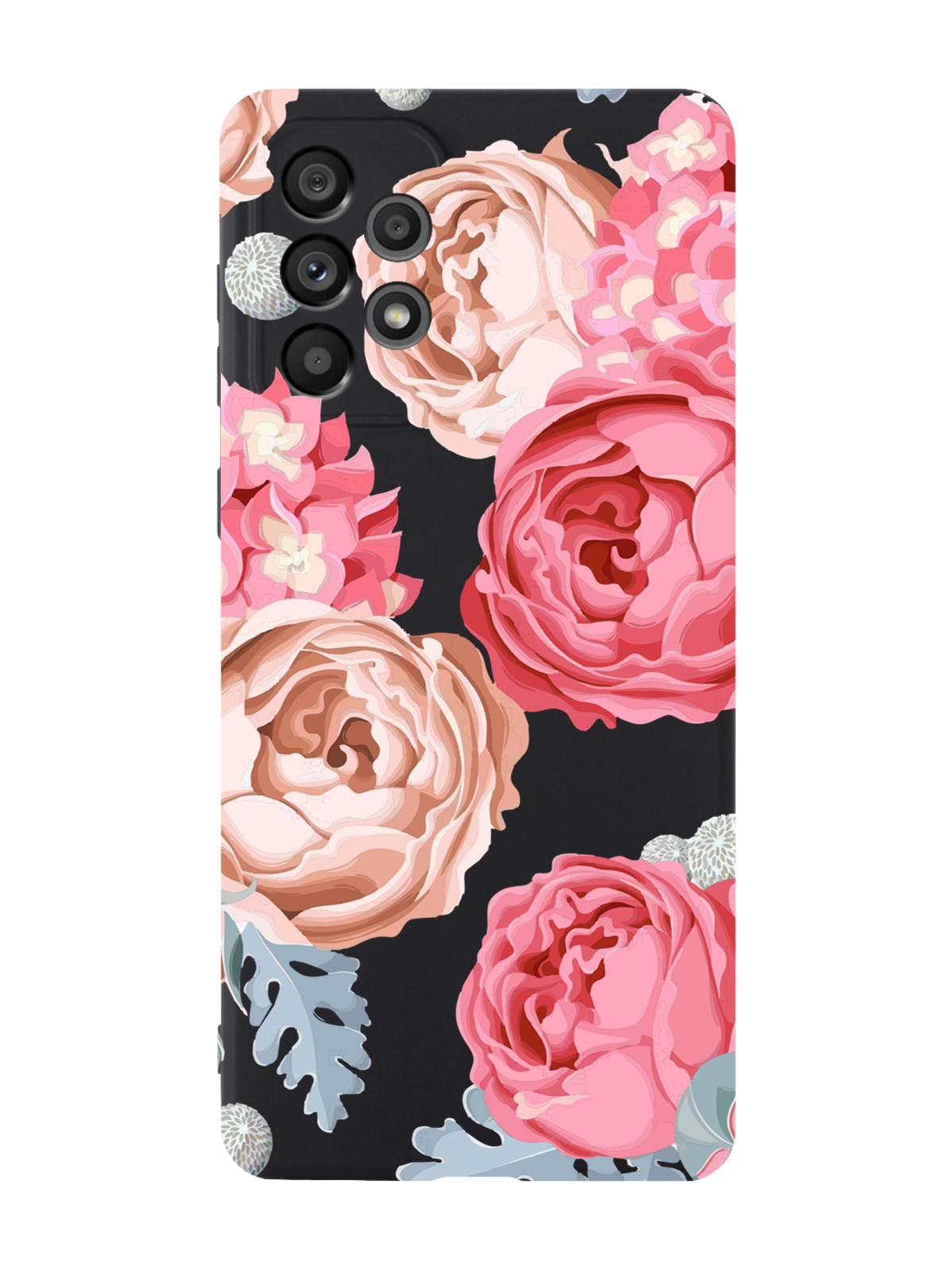 

Чехол MustHaveCase для Samsung Galaxy A73 Пионы черный, Розовый