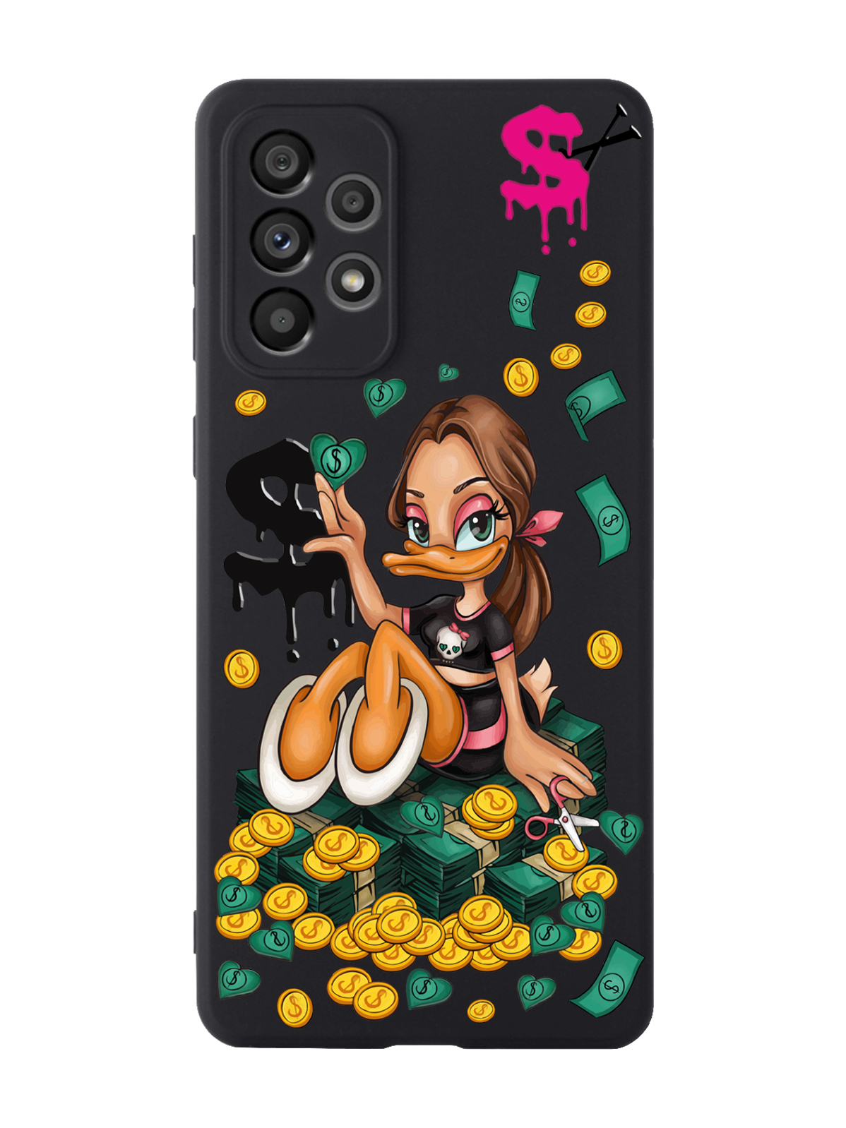 

Чехол MustHaveCase для Samsung Galaxy A73 Уточка Девочка черный, Черный;желтый;зеленый