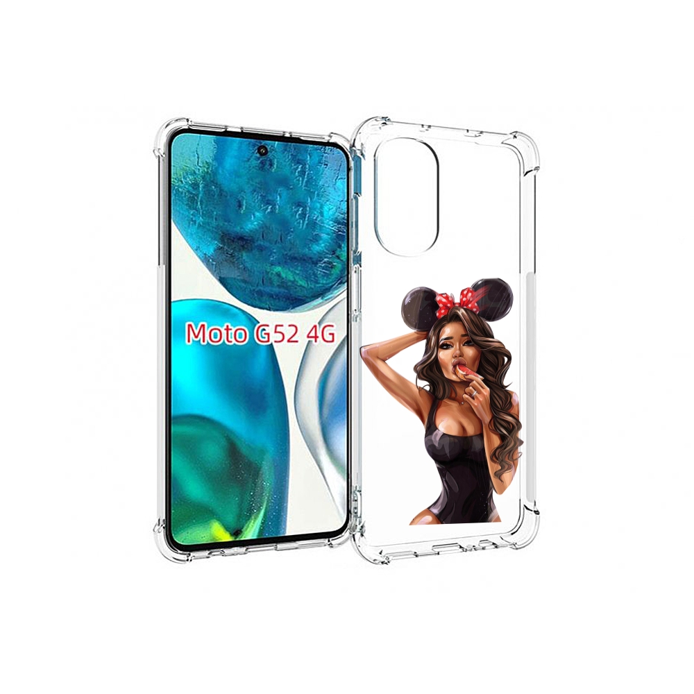 

Чехол MyPads девушка-с-грейпфрутом женский для Motorola Moto G82 / Moto G52, Прозрачный, Tocco