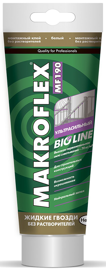 Клей MAKROFLEX Bio Line MF190 монтажный ультрасильный жидкие гвозди (0,25кг) белый