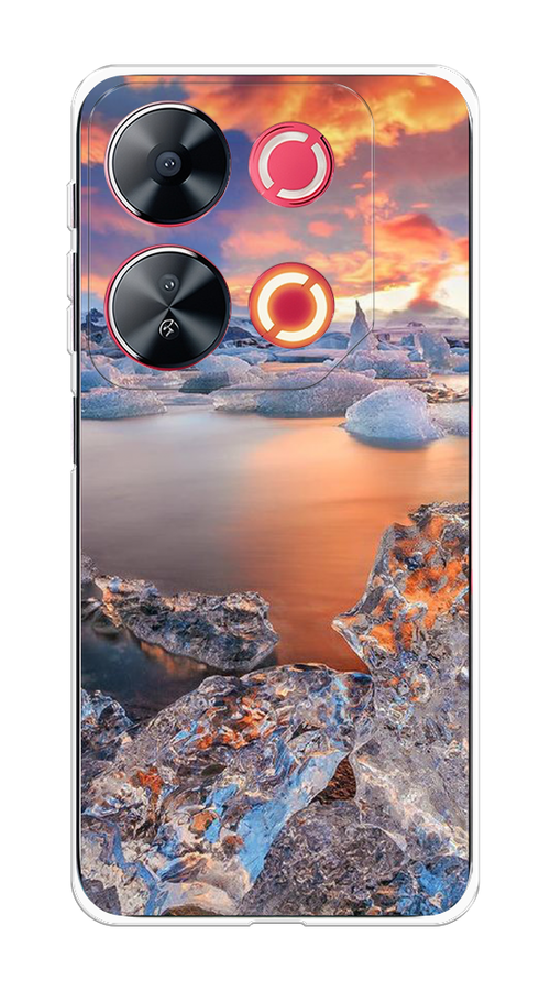

Чехол на Itel P65 "Ледники", Синий;оранжевый, 3202350-1