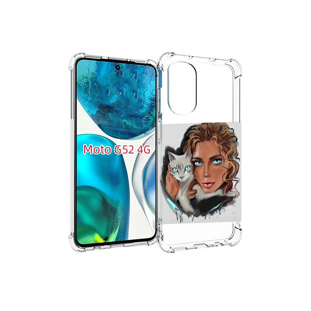 

Чехол MyPads девушка-с-котом-голубые-глаза женский для Motorola Moto G82 / Moto G52, Прозрачный, Tocco