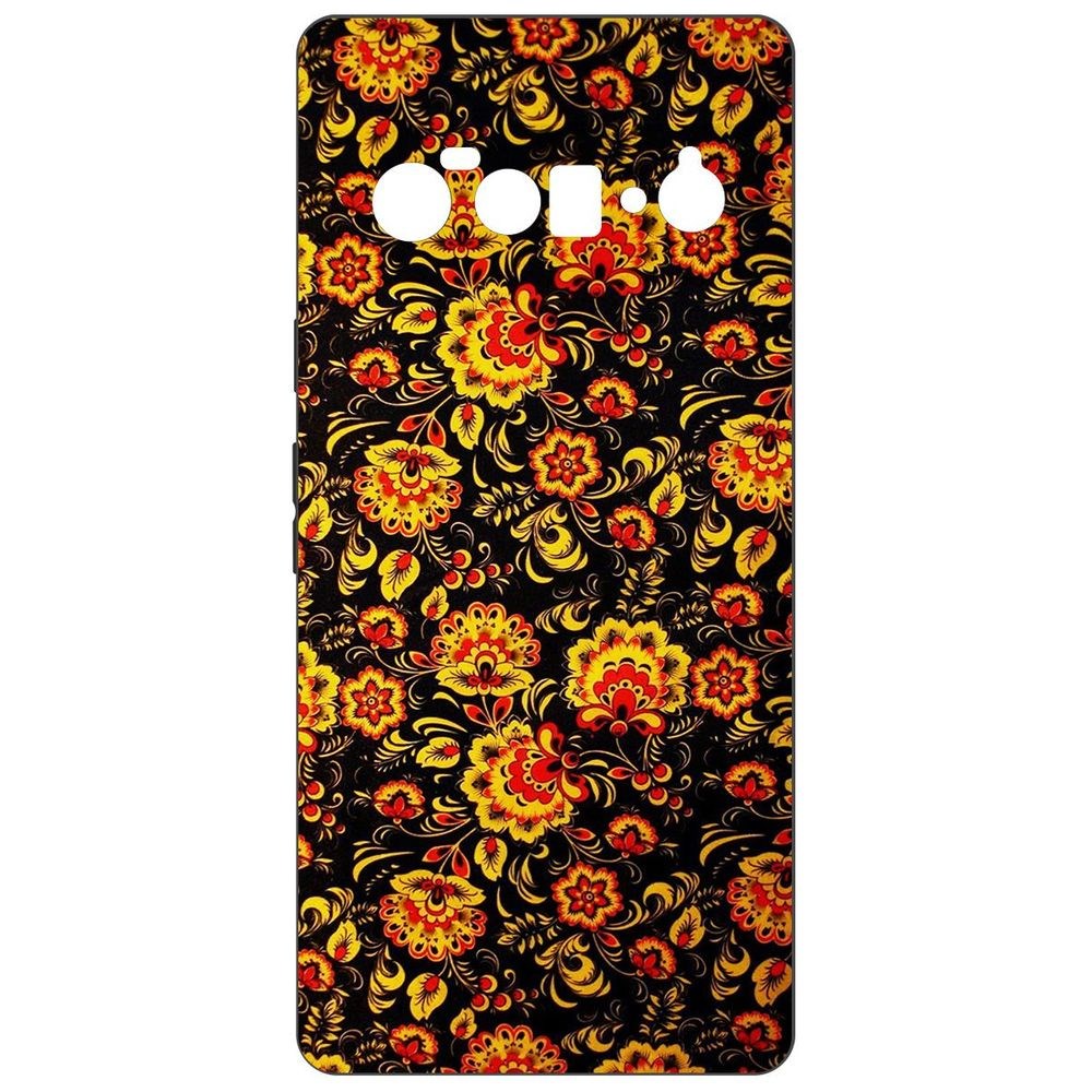 

Чехол-накладка Krutoff Soft Case Хохлома для Google Pixel 6 Pro, Черный
