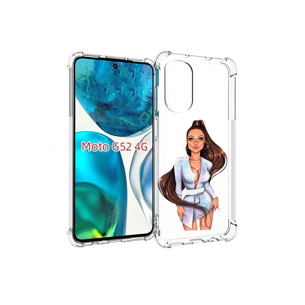 

Чехол MyPads девушка-с-очень-длинными-волосами женский для Motorola Moto G82 / Moto G52, Прозрачный, Tocco