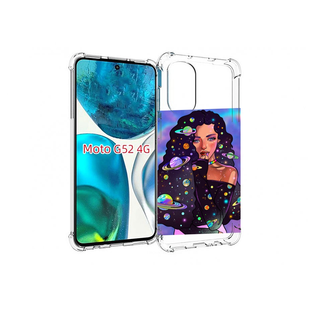 

Чехол MyPads девушка-с-планетами-в-волосах женский для Motorola Moto G82 / Moto G52, Прозрачный, Tocco