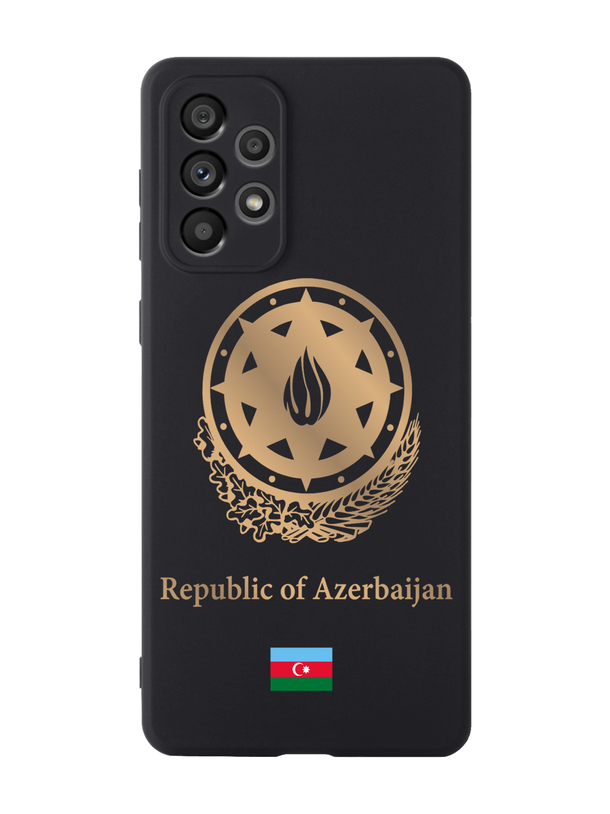 

Чехол SignumCase для Samsung Galaxy A73 Золотой Герб Азербайджана черный, Золотистый;черный