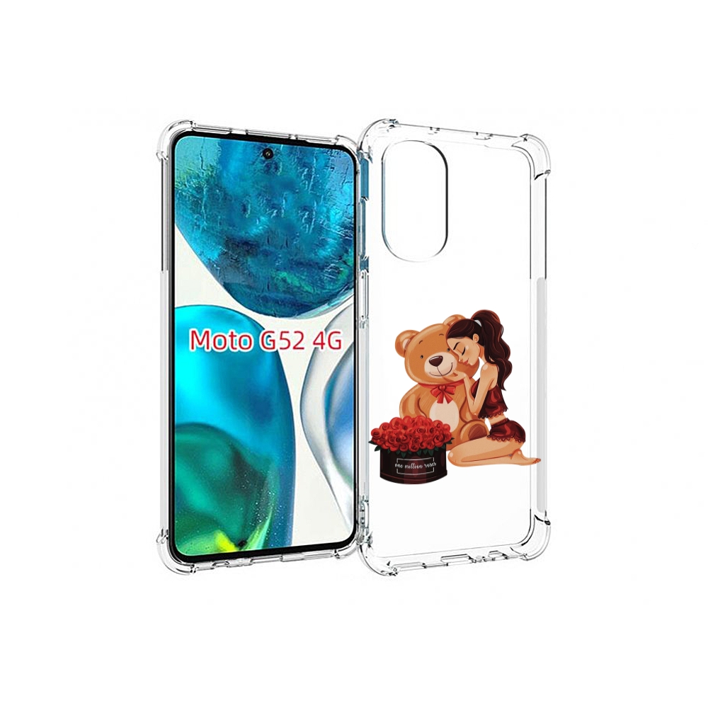 

Чехол MyPads девушка-с-подарками женский для Motorola Moto G82 / Moto G52, Прозрачный, Tocco