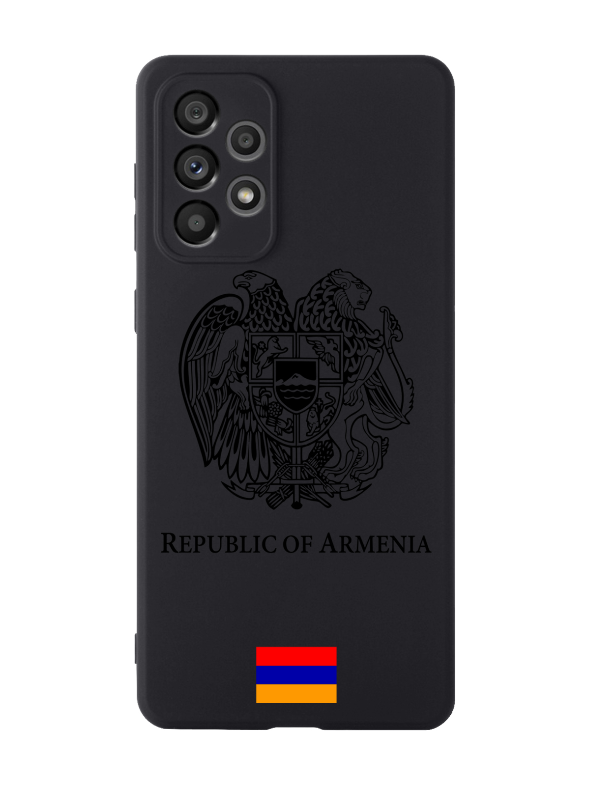 

Чехол SignumCase для Samsung Galaxy A73 Черный лаковый Герб Армении черный
