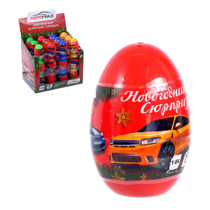 

Металлическая машинка в яйце «Новогодний сюрприз», цвета МИКС