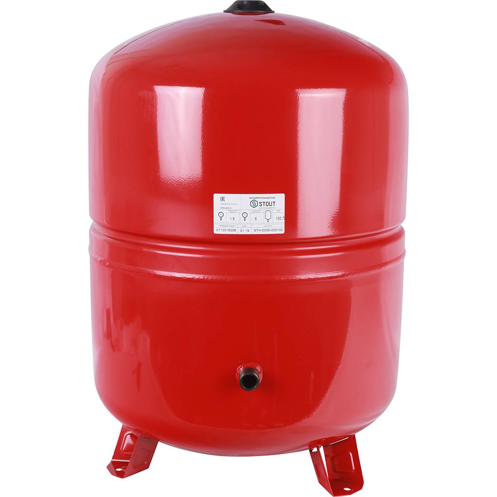 фото Sth-0005-000100 stout расширительный бак на отопление 100 л. (цвет красный)