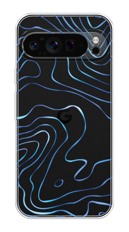 

Чехол на Google Pixel 9 Pro "Blue lines", Прозрачный;синий, 272050-1