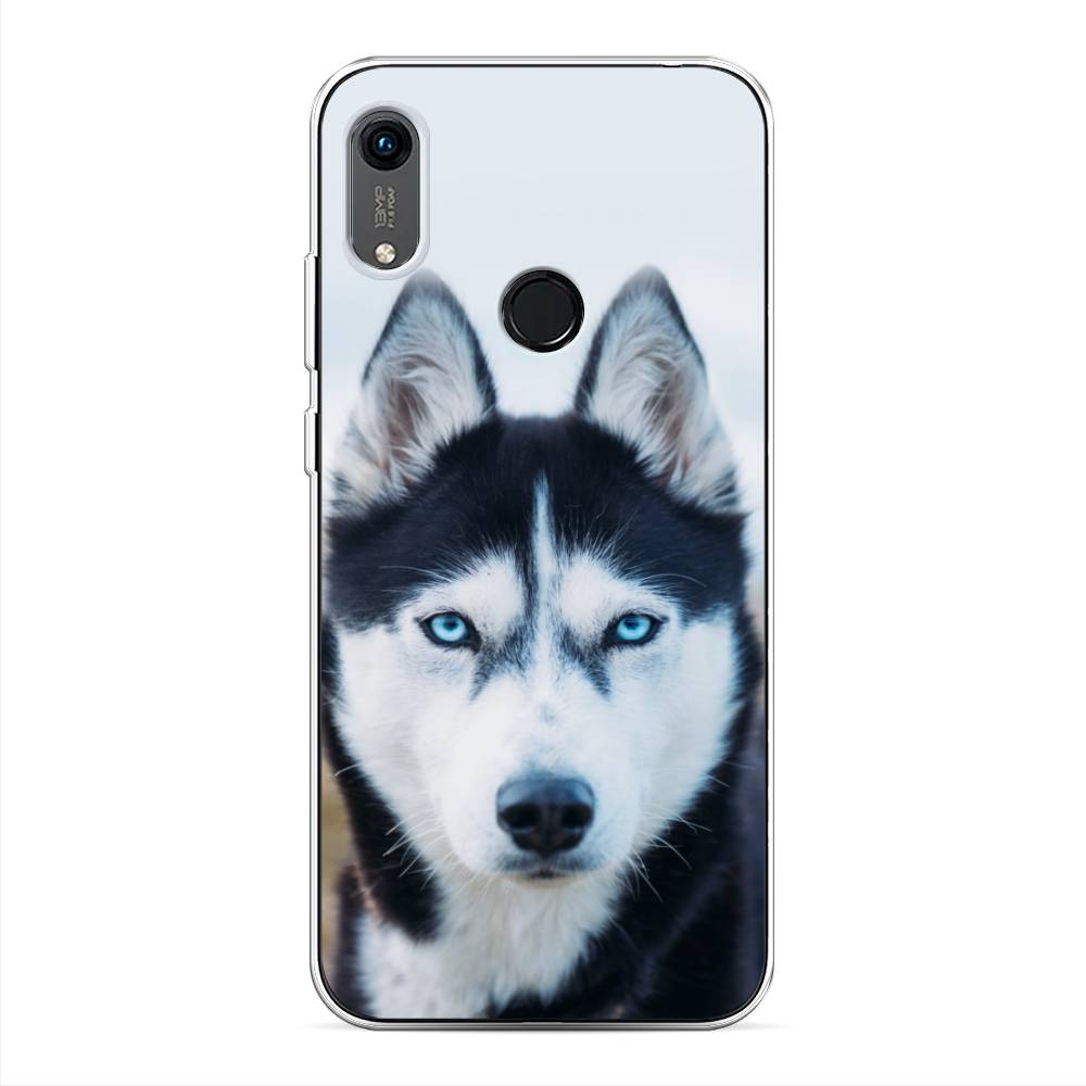 

Чехол на Huawei Y6 2019 "Хаски 2", Синий;белый, 611550-1