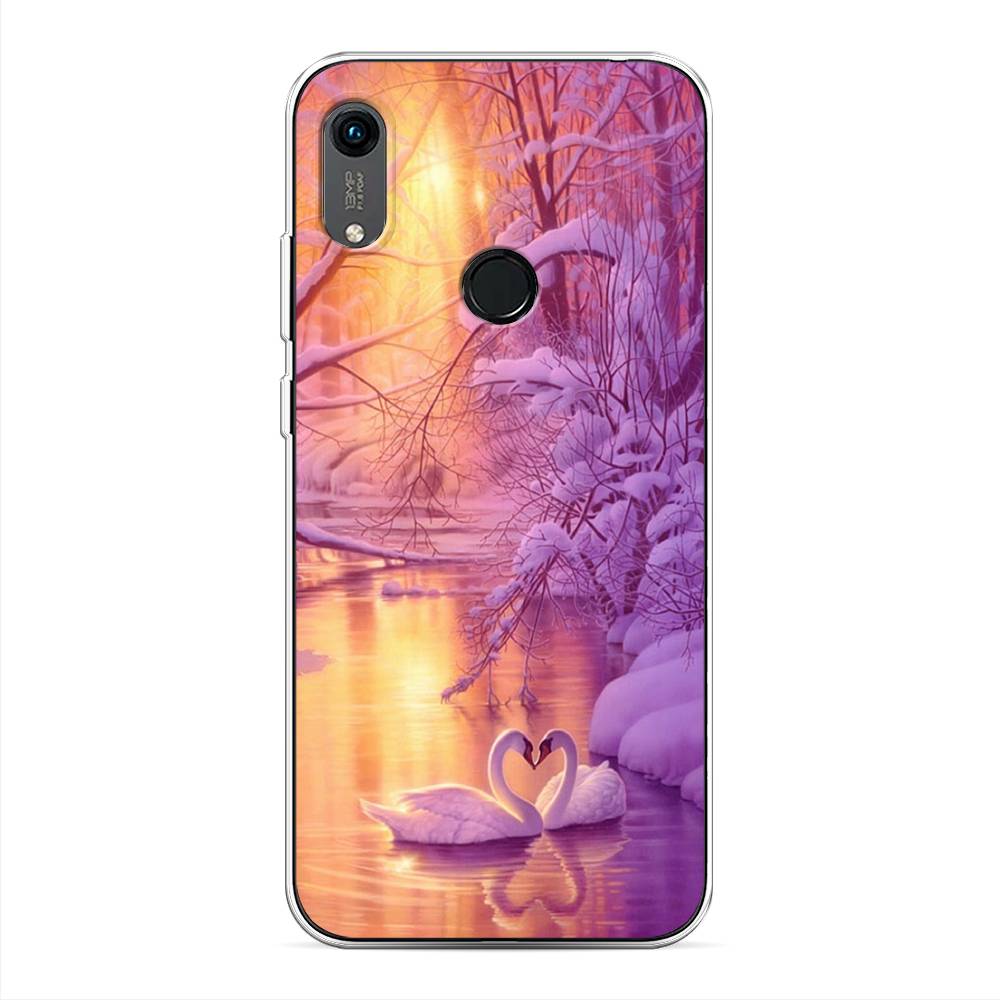 

Чехол на Huawei Y6 2019 "Зима 1", Фиолетовый;желтый, 611550-2