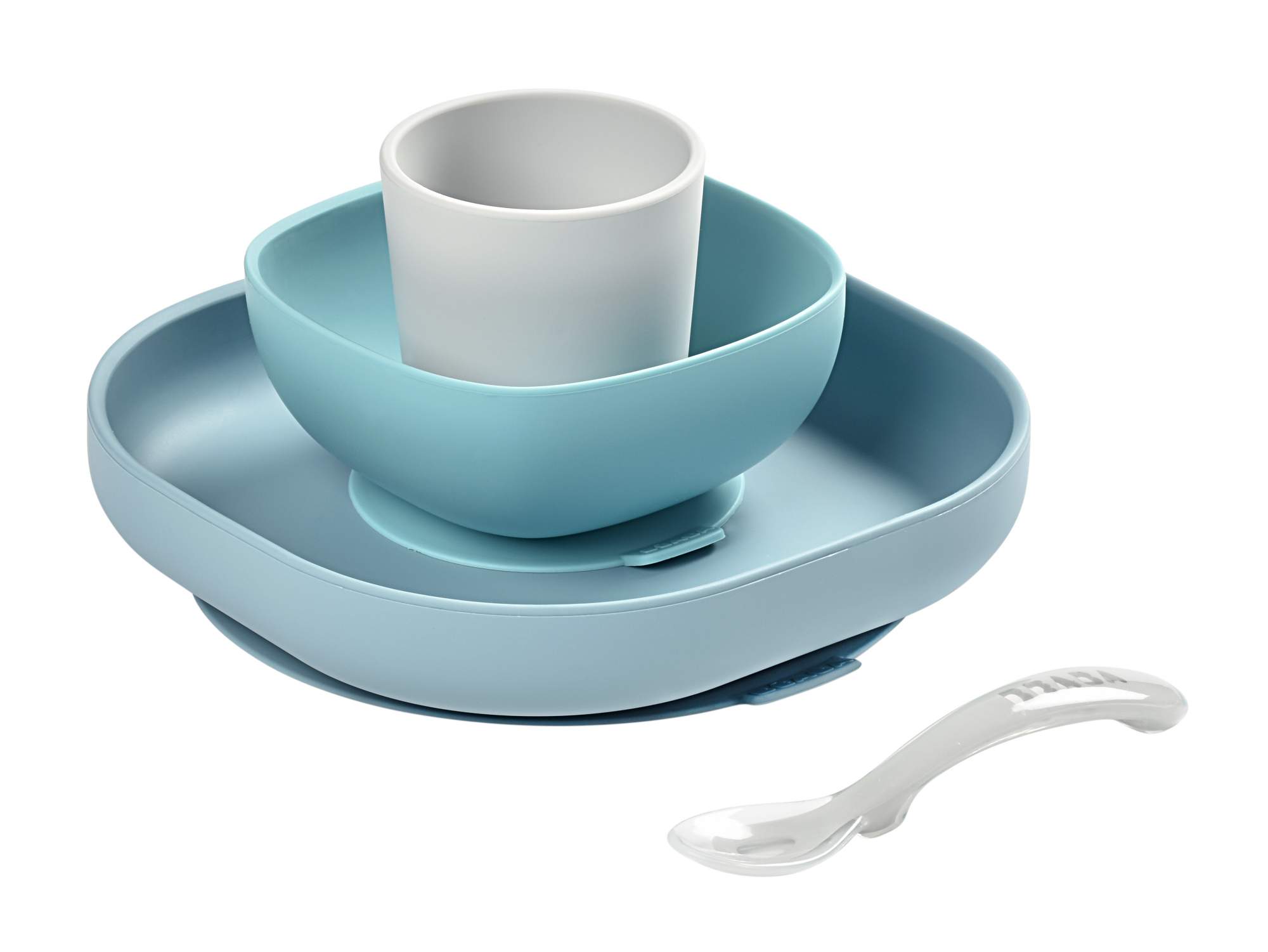 Набор детской посуды Beaba SILICONE MEAL SET 913472, 2 тарелки, стакан, ложка швензы с французской застежкой 18 мм набор 5 пар серебро